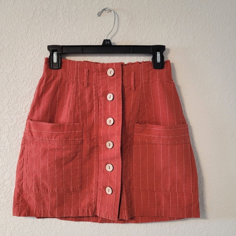 Hesperus Orange Cotton Mini Skirt M